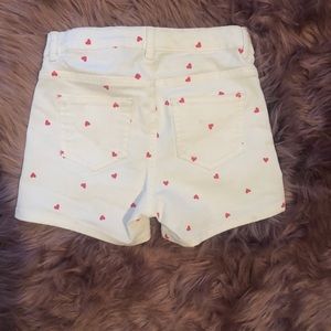 H&M off white with red hearts size 9-10 shorts